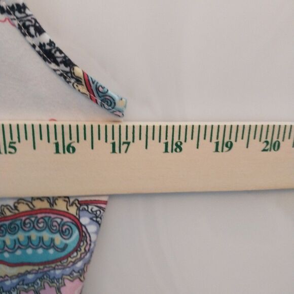 Women's Paisley Mini Sundress Sz M Drop Waist Stretch Artsy Beachy Boho Bohemian - Picture 4 of 8